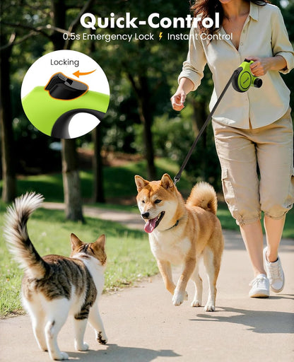 Heavy Duty Retractable Dog Leash 26ft for Large Dogs 33-110 LBS