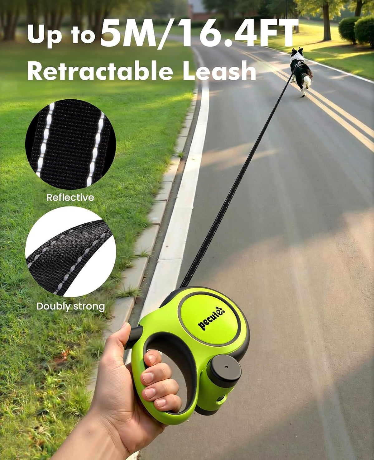 Heavy Duty Retractable Dog Leash 26ft for Large Dogs 33-110 LBS