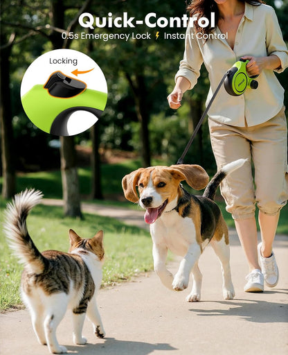 Heavy Duty Retractable Dog Leash 26ft for Large Dogs 33-110 LBS