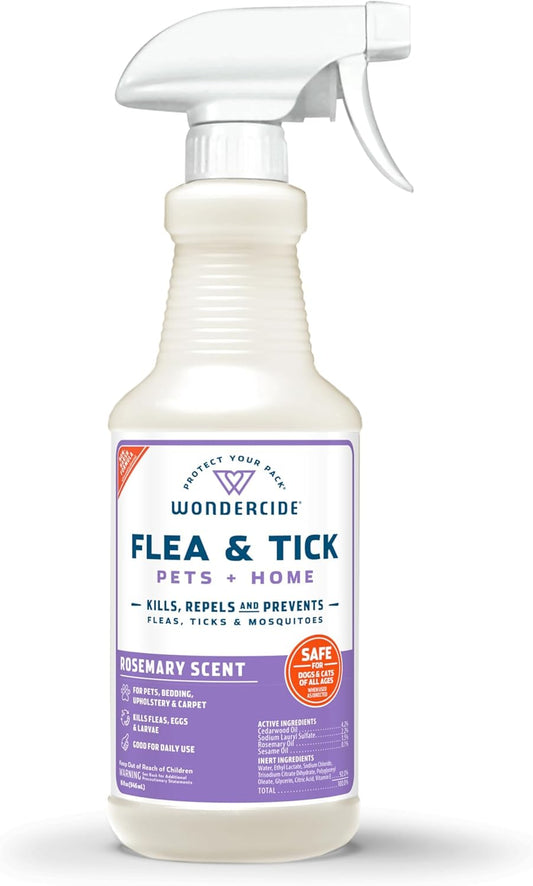 Flea Tick & Mosquito Spray for Pets & Home - Rosemary 16 fl oz