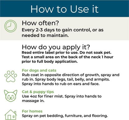 Flea Tick & Mosquito Spray for Pets & Home - Rosemary 16 fl oz