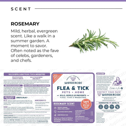 Flea Tick & Mosquito Spray for Pets & Home - Rosemary 16 fl oz