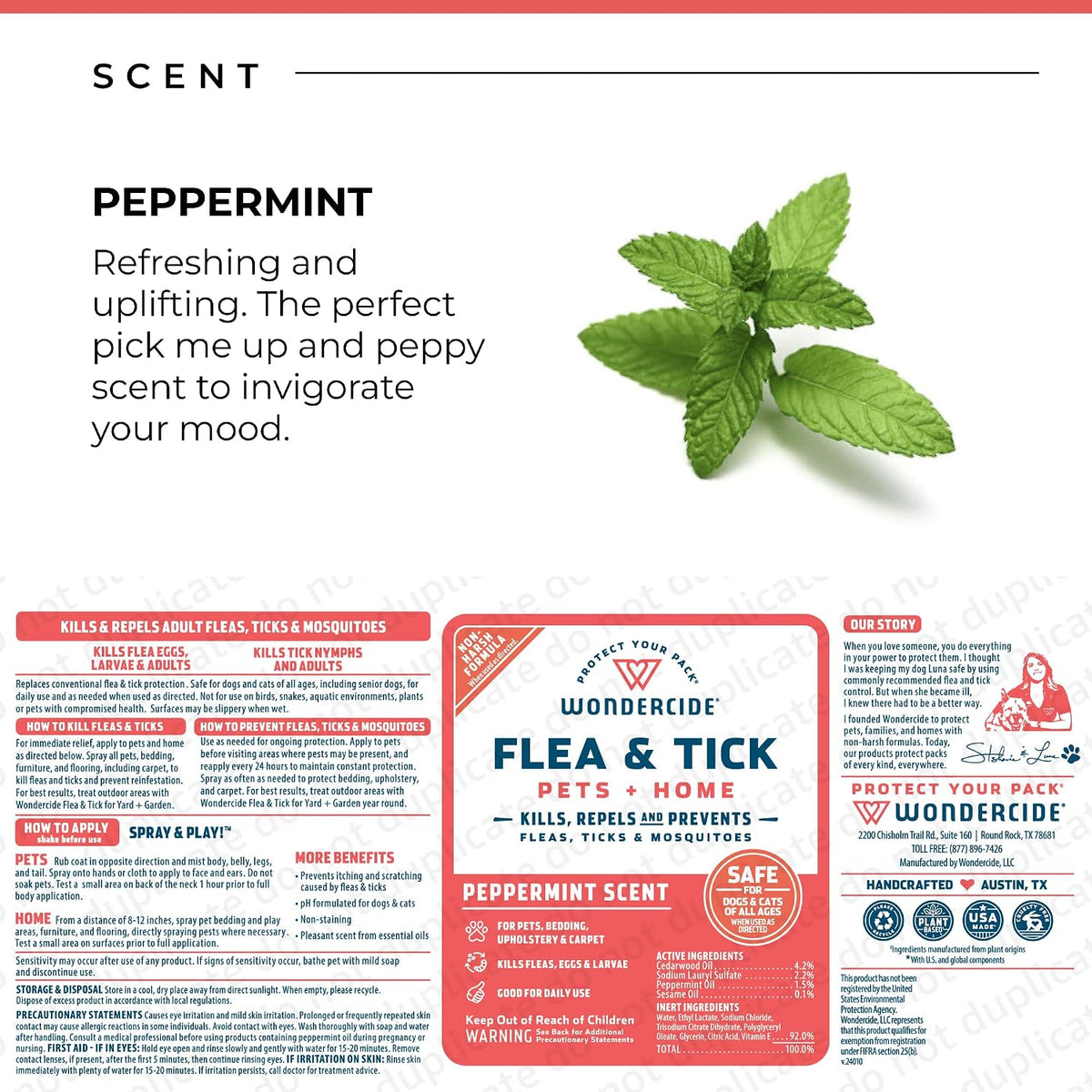 Flea Tick & Mosquito Spray for Pets & Home - Rosemary 16 fl oz