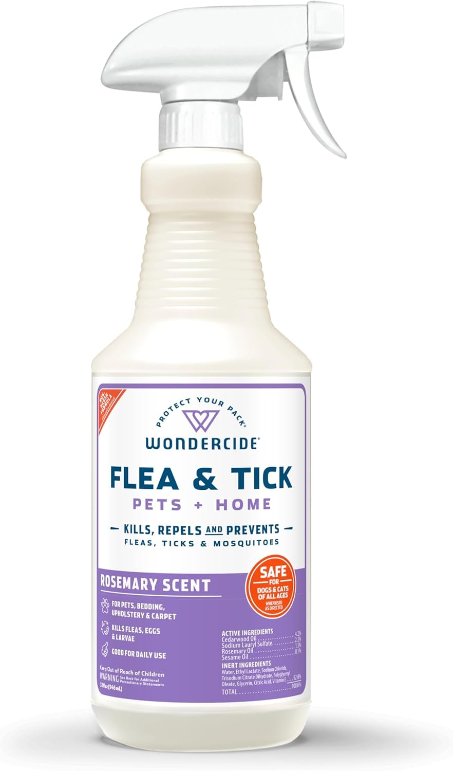 Flea Tick & Mosquito Spray for Pets & Home - Rosemary 16 fl oz