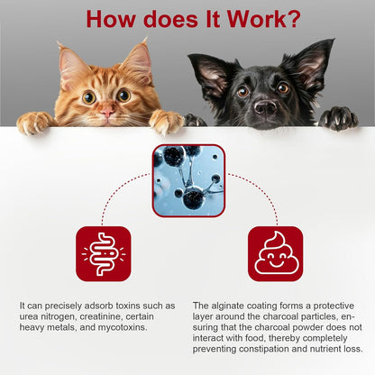 Activated Charcoal Powder for Dogs Cats, First Aid Emergency Kit 100 Scoops
