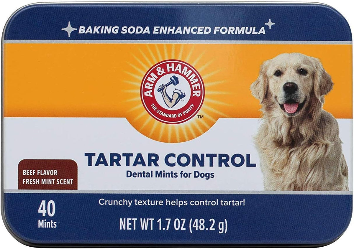 Tartar Control Dental Mints for Dogs, Beef Flavor, 40 Count
