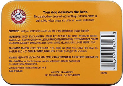 Tartar Control Dental Mints for Dogs, Beef Flavor, 40 Count