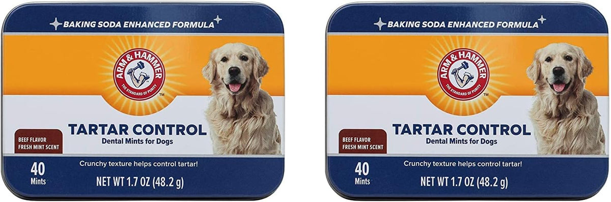 Tartar Control Dental Mints for Dogs, Beef Flavor, 40 Count