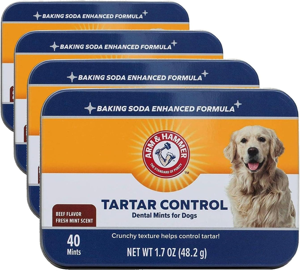 Tartar Control Dental Mints for Dogs, Beef Flavor, 40 Count