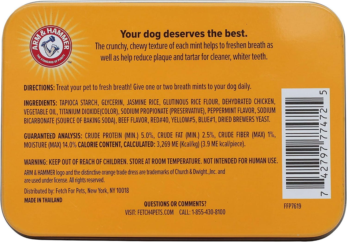 Tartar Control Dental Mints for Dogs, Beef Flavor, 40 Count