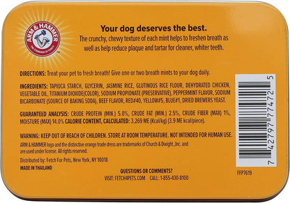 Tartar Control Dental Mints for Dogs, Beef Flavor, 40 Count
