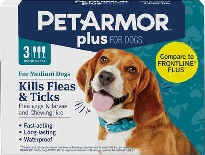 Plus Flea & Tick Topical Dogs 45-88 lbs, 3-Month