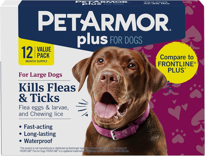 Plus Flea & Tick Topical Dogs 45-88 lbs, 3-Month