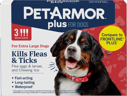 Plus Flea & Tick Topical Dogs 45-88 lbs, 3-Month