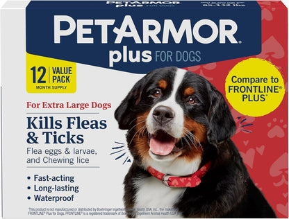 Plus Flea & Tick Topical Dogs 45-88 lbs, 3-Month