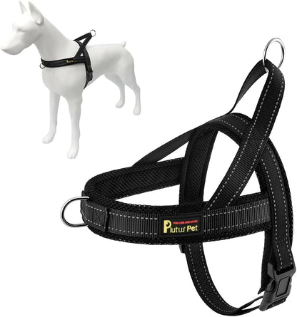No Pull Dog Harness for Medium Sized Dog, Breathable Mesh Padded | Adjustable Reflective with Handle, Escape Proof, Quick Fit Pet Vest, with Front Clip, for Training and Walking, Beige, M