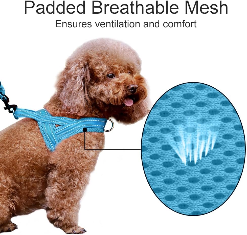 No Pull Dog Harness for Medium Sized Dog, Breathable Mesh Padded | Adjustable Reflective with Handle, Escape Proof, Quick Fit Pet Vest, with Front Clip, for Training and Walking, Beige, M