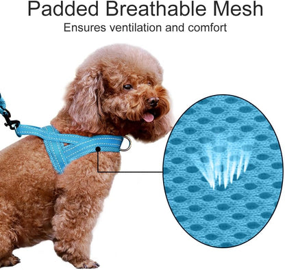 No Pull Dog Harness for Medium Sized Dog, Breathable Mesh Padded | Adjustable Reflective with Handle, Escape Proof, Quick Fit Pet Vest, with Front Clip, for Training and Walking, Beige, M