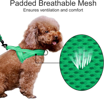 No Pull Dog Harness for Medium Sized Dog, Breathable Mesh Padded | Adjustable Reflective with Handle, Escape Proof, Quick Fit Pet Vest, with Front Clip, for Training and Walking, Beige, M