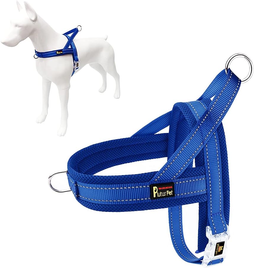 No Pull Dog Harness for Medium Sized Dog, Breathable Mesh Padded | Adjustable Reflective with Handle, Escape Proof, Quick Fit Pet Vest, with Front Clip, for Training and Walking, Beige, M