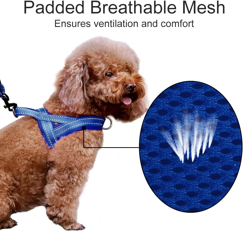 No Pull Dog Harness for Medium Sized Dog, Breathable Mesh Padded | Adjustable Reflective with Handle, Escape Proof, Quick Fit Pet Vest, with Front Clip, for Training and Walking, Beige, M