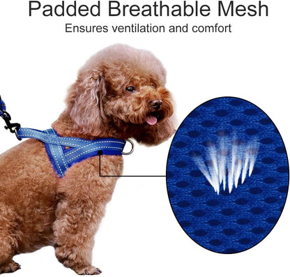 No Pull Dog Harness for Medium Sized Dog, Breathable Mesh Padded | Adjustable Reflective with Handle, Escape Proof, Quick Fit Pet Vest, with Front Clip, for Training and Walking, Beige, M