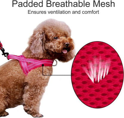 No Pull Dog Harness for Medium Sized Dog, Breathable Mesh Padded | Adjustable Reflective with Handle, Escape Proof, Quick Fit Pet Vest, with Front Clip, for Training and Walking, Beige, M