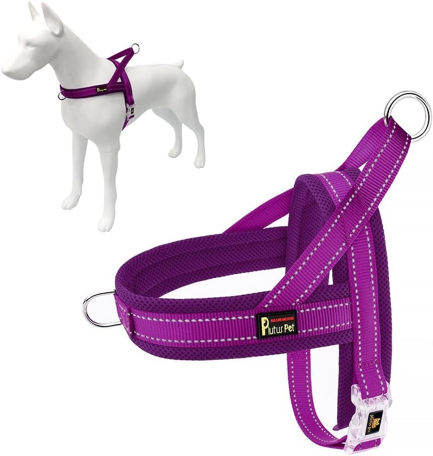 No Pull Dog Harness for Medium Sized Dog, Breathable Mesh Padded | Adjustable Reflective with Handle, Escape Proof, Quick Fit Pet Vest, with Front Clip, for Training and Walking, Beige, M