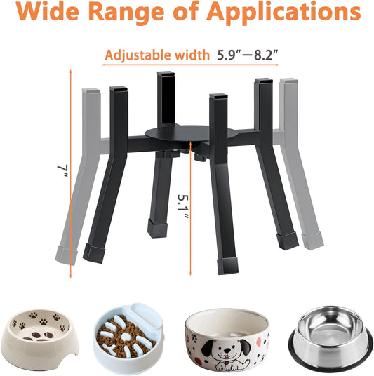 Adjustable Raised Dog Bowl Stand for Large Dogs(Bowl not Included) | Adjustable Elevated Dog Bowl Fits 6-10" Bowls, Height Adjustable to 7.6-15" Tall,Single Food and Water Stand Feeder