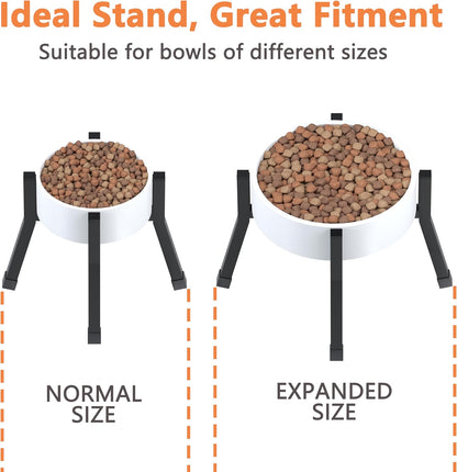 Adjustable Raised Dog Bowl Stand for Large Dogs(Bowl not Included) | Adjustable Elevated Dog Bowl Fits 6-10" Bowls, Height Adjustable to 7.6-15" Tall,Single Food and Water Stand Feeder