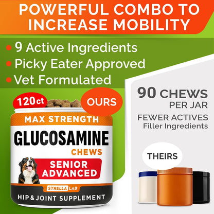 Advanced Glucosamine for Senior Dogs, Chondroitin Joint Support