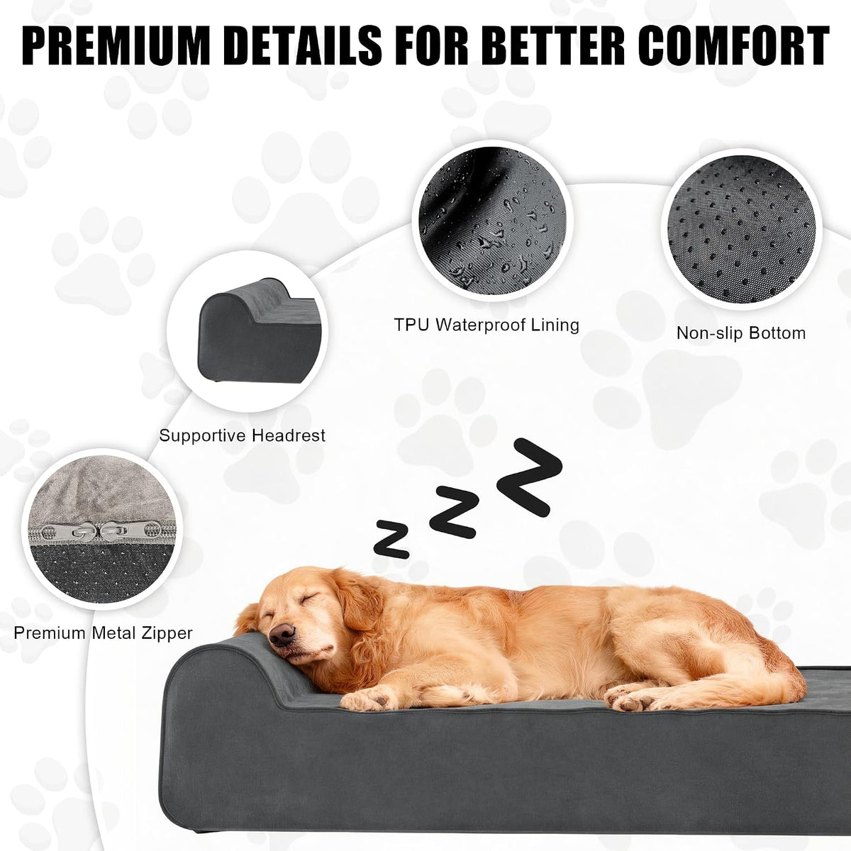 Orthopedic Dog Bed for Large Dog, Memory Foam Waterproof Dog beds
