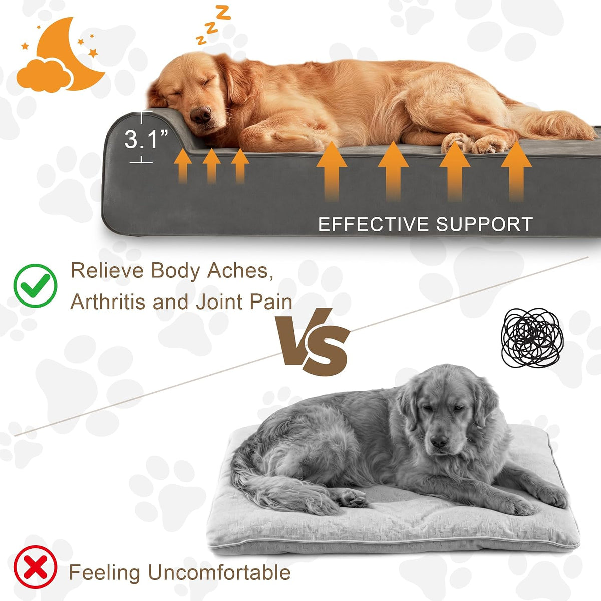 Orthopedic Dog Bed for Large Dog, Memory Foam Waterproof Dog beds