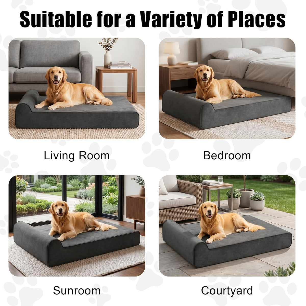 Orthopedic Dog Bed for Large Dog, Memory Foam Waterproof Dog beds