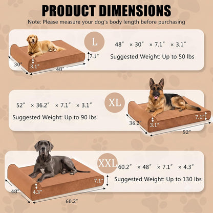 Orthopedic Dog Bed for Large Dog, Memory Foam Waterproof Dog beds