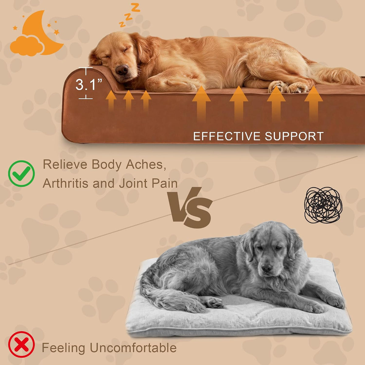 Orthopedic Dog Bed for Large Dog, Memory Foam Waterproof Dog beds