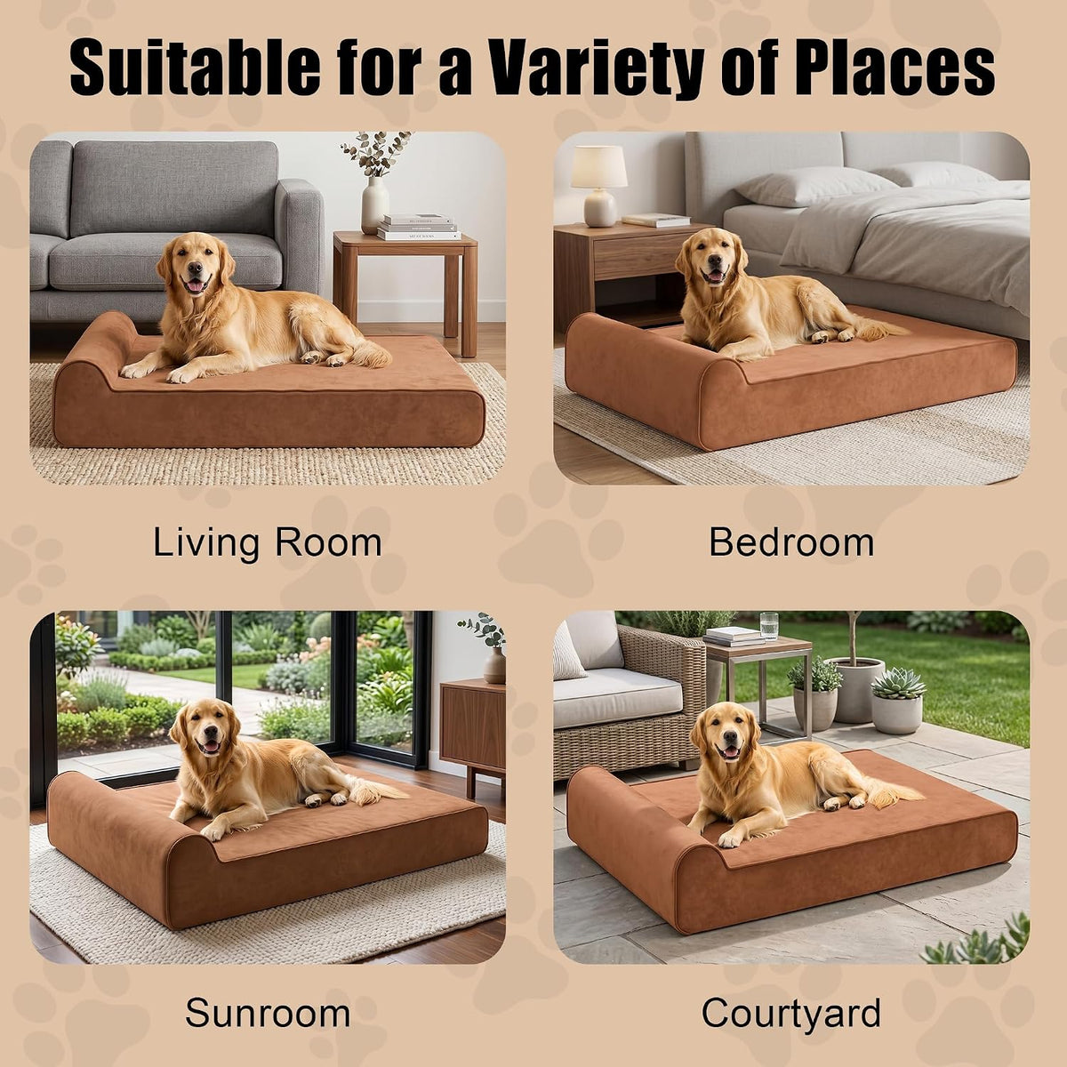 Orthopedic Dog Bed for Large Dog, Memory Foam Waterproof Dog beds