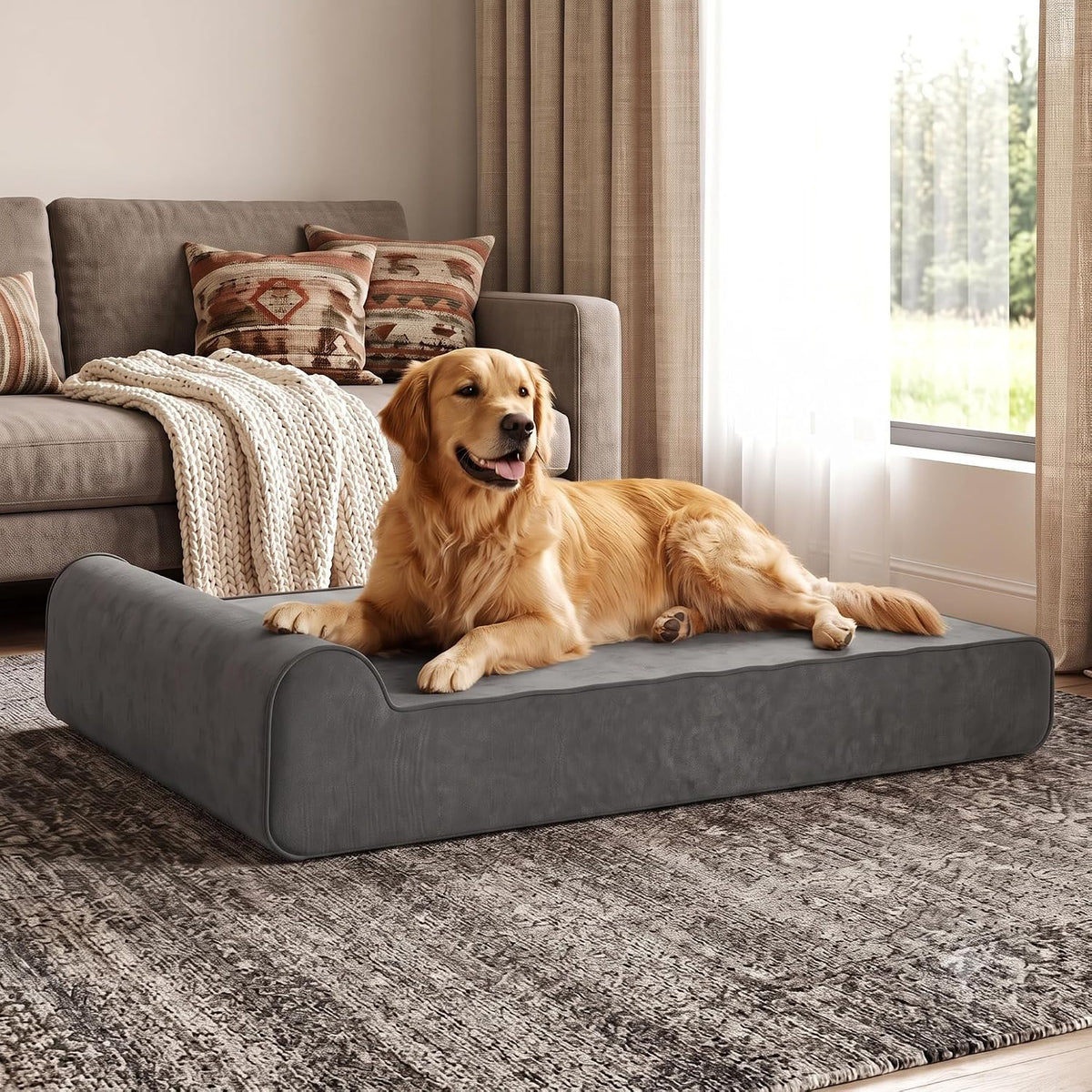 Orthopedic Dog Bed for Large Dog, Memory Foam Waterproof Dog beds