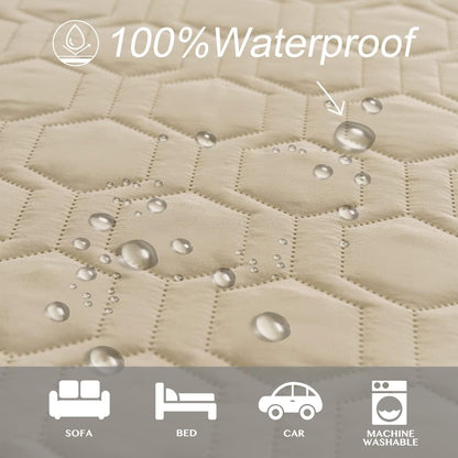 Waterproof Blanket Couch Cover for Dogs Non-Slip Pet Sofa Protector | Tcksstex Non-slip waterproof couch cover scratch resistant machine washable protects sofa bed car（52x82-Ivory）