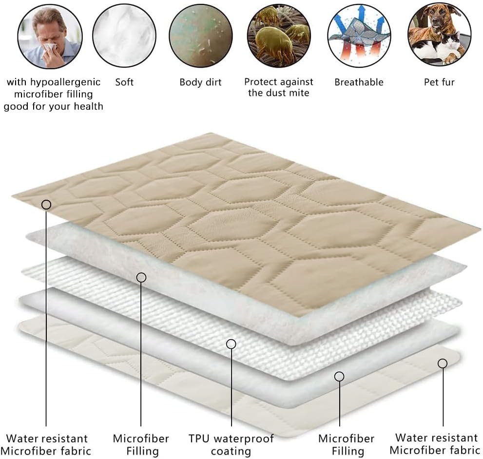 Waterproof Blanket Couch Cover for Dogs Non-Slip Pet Sofa Protector | Tcksstex Non-slip waterproof couch cover scratch resistant machine washable protects sofa bed car（52x82-Ivory）