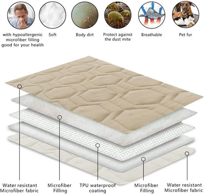 Waterproof Blanket Couch Cover for Dogs Non-Slip Pet Sofa Protector | Tcksstex Non-slip waterproof couch cover scratch resistant machine washable protects sofa bed car（52x82-Ivory）