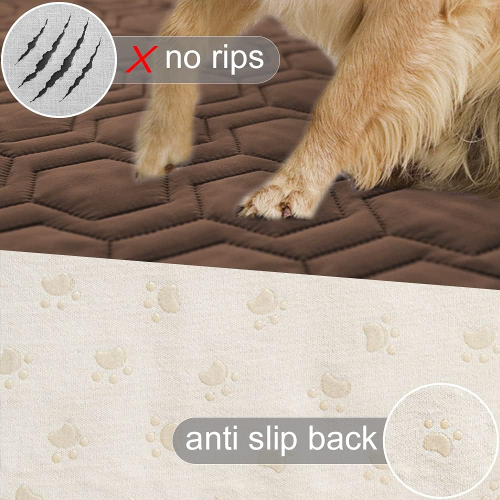 Waterproof Blanket Couch Cover for Dogs Non-Slip Pet Sofa Protector | Tcksstex Non-slip waterproof couch cover scratch resistant machine washable protects sofa bed car（52x82-Ivory）