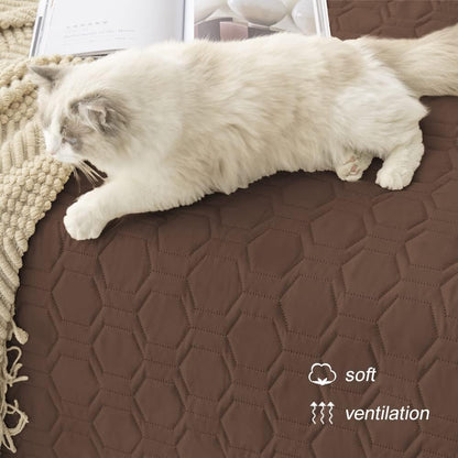 Waterproof Blanket Couch Cover for Dogs Non-Slip Pet Sofa Protector | Tcksstex Non-slip waterproof couch cover scratch resistant machine washable protects sofa bed car（52x82-Ivory）