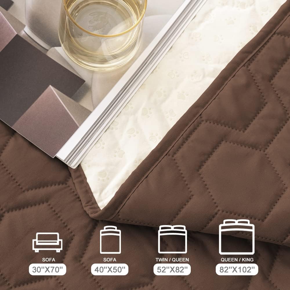 Waterproof Blanket Couch Cover for Dogs Non-Slip Pet Sofa Protector | Tcksstex Non-slip waterproof couch cover scratch resistant machine washable protects sofa bed car（52x82-Ivory）