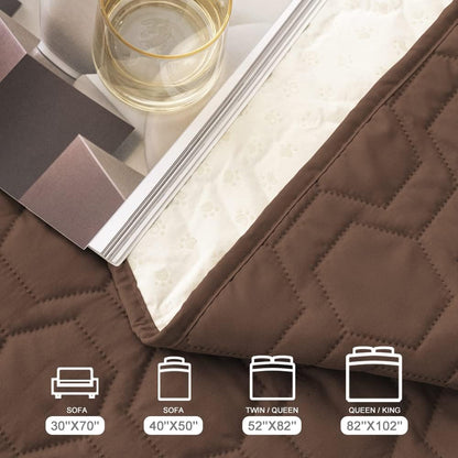 Waterproof Blanket Couch Cover for Dogs Non-Slip Pet Sofa Protector | Tcksstex Non-slip waterproof couch cover scratch resistant machine washable protects sofa bed car（52x82-Ivory）