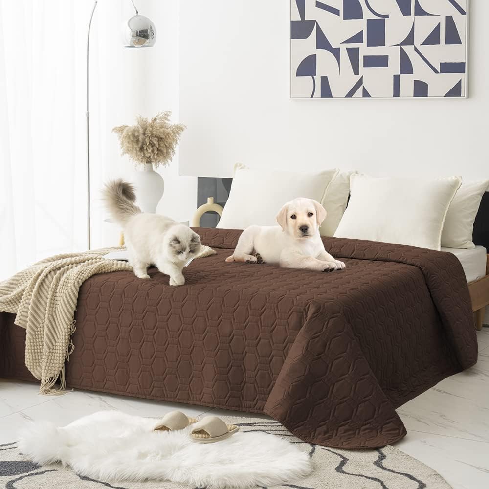 Waterproof Blanket Couch Cover for Dogs Non-Slip Pet Sofa Protector | Tcksstex Non-slip waterproof couch cover scratch resistant machine washable protects sofa bed car（52x82-Ivory）