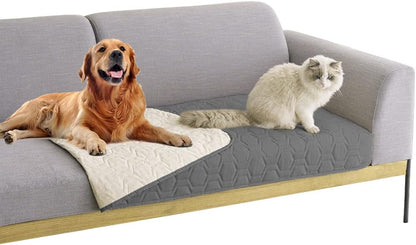 Waterproof Blanket Couch Cover for Dogs Non-Slip Pet Sofa Protector | Tcksstex Non-slip waterproof couch cover scratch resistant machine washable protects sofa bed car（52x82-Ivory）