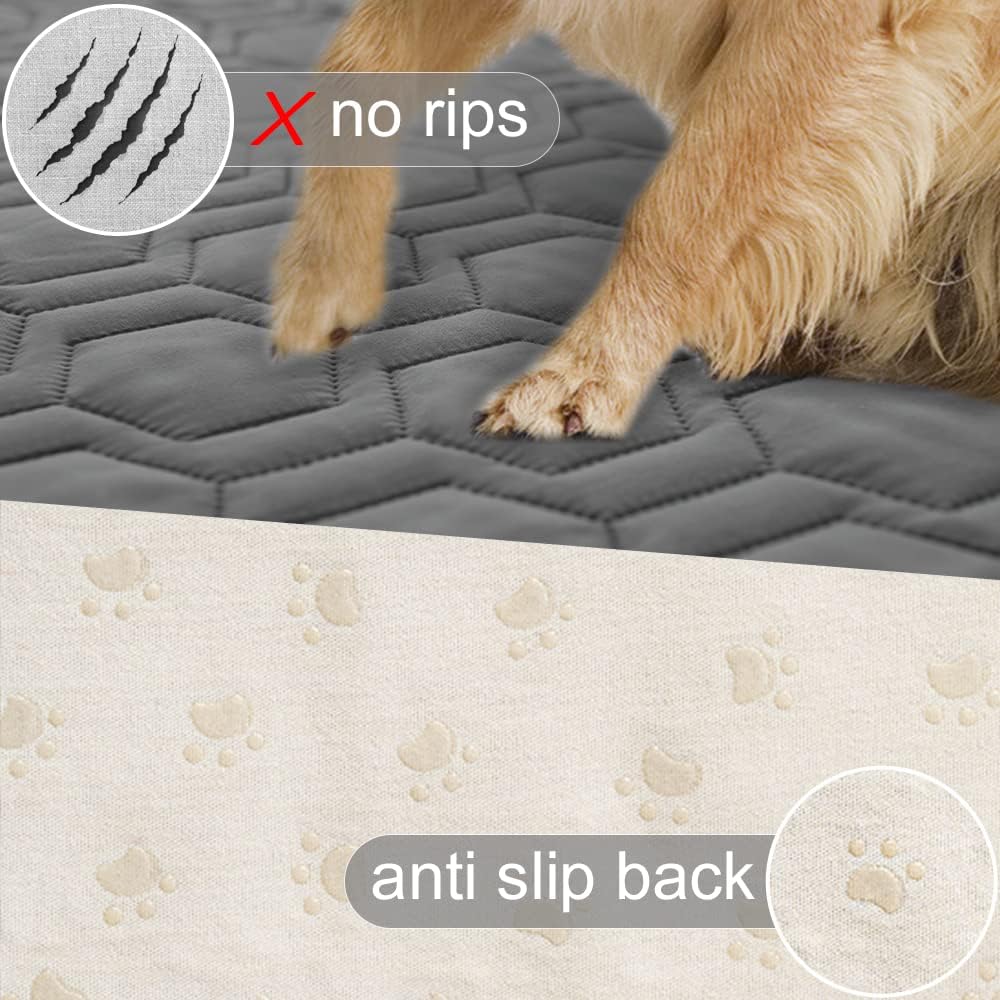 Waterproof Blanket Couch Cover for Dogs Non-Slip Pet Sofa Protector | Tcksstex Non-slip waterproof couch cover scratch resistant machine washable protects sofa bed car（52x82-Ivory）