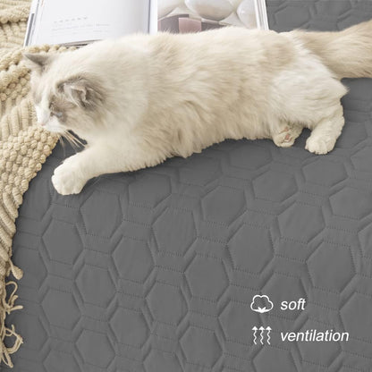 Waterproof Blanket Couch Cover for Dogs Non-Slip Pet Sofa Protector | Tcksstex Non-slip waterproof couch cover scratch resistant machine washable protects sofa bed car（52x82-Ivory）