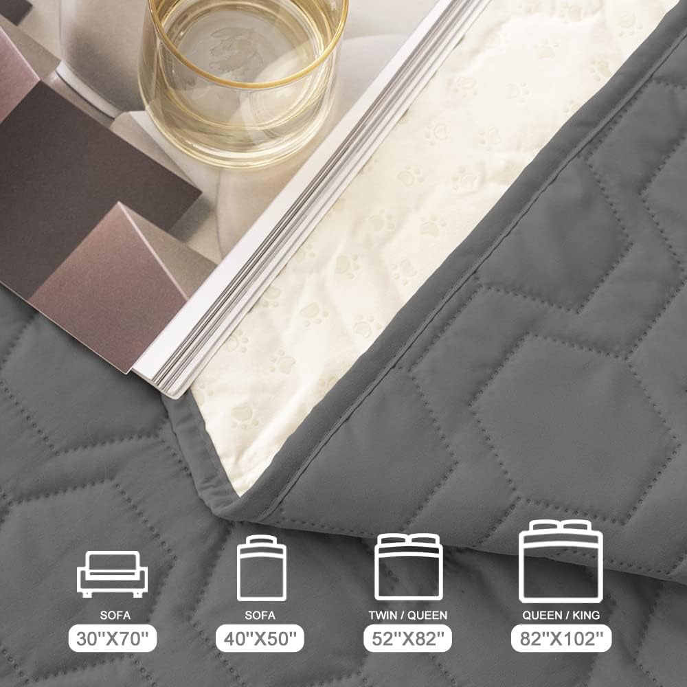 Waterproof Blanket Couch Cover for Dogs Non-Slip Pet Sofa Protector | Tcksstex Non-slip waterproof couch cover scratch resistant machine washable protects sofa bed car（52x82-Ivory）